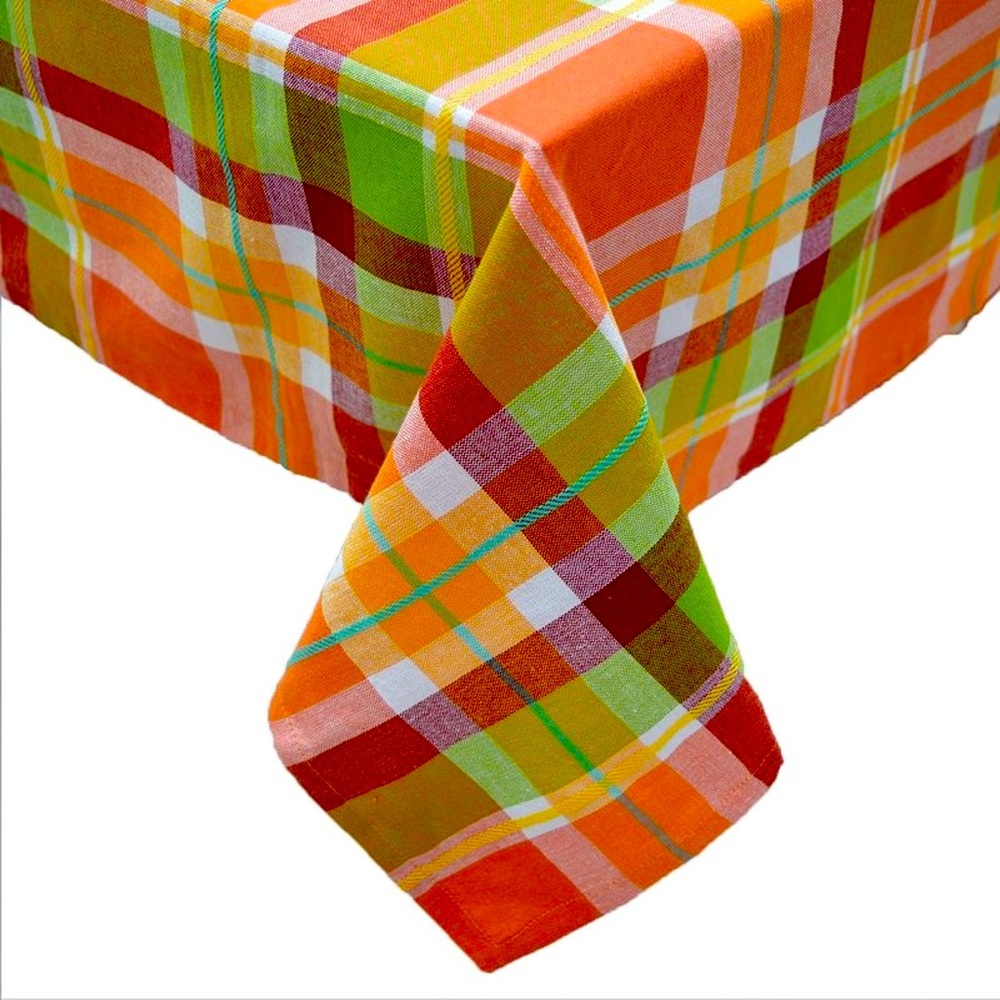 NWT Celebrate Fall Together Plaid Tablecloth Multicolor 60"X102" Below$40 Retail